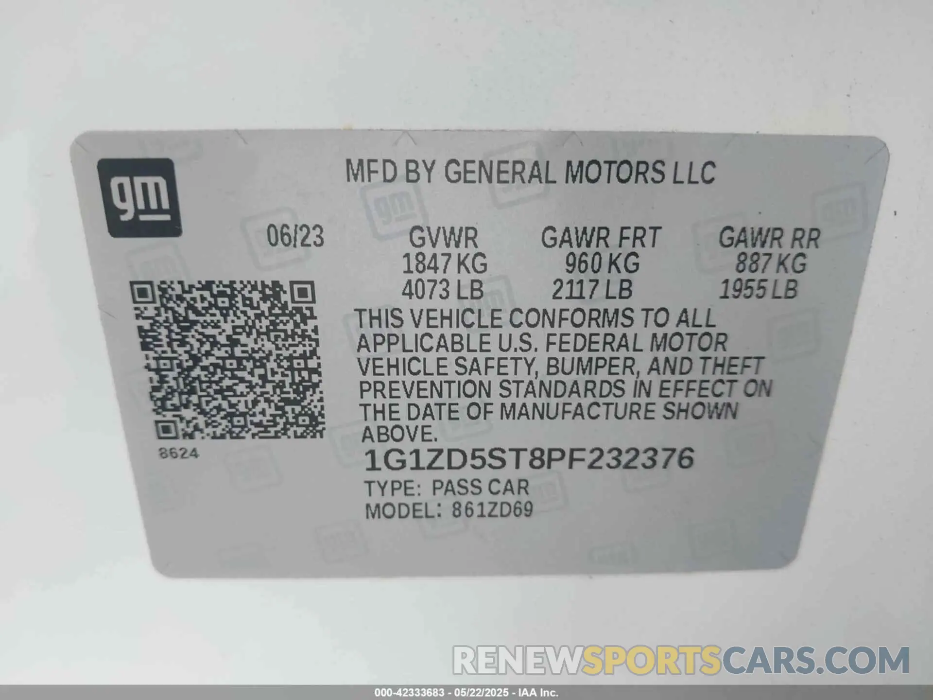 9 Photograph of a damaged car 1G1ZD5ST8PF232376 CHEVROLET MALIBU 2023