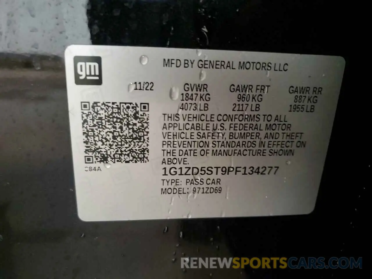 12 Photograph of a damaged car 1G1ZD5ST9PF134277 CHEVROLET MALIBU 2023