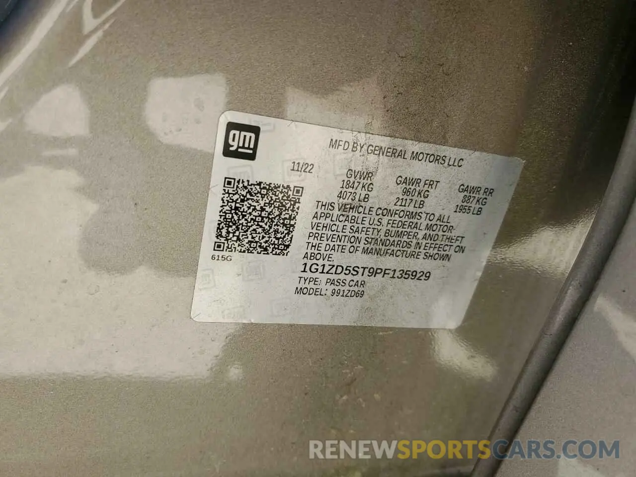 12 Photograph of a damaged car 1G1ZD5ST9PF135929 CHEVROLET MALIBU 2023
