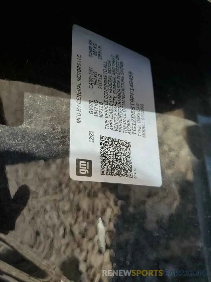 13 Photograph of a damaged car 1G1ZD5ST9PF146459 CHEVROLET MALIBU 2023