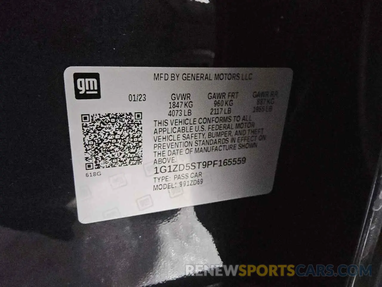 13 Photograph of a damaged car 1G1ZD5ST9PF165559 CHEVROLET MALIBU 2023