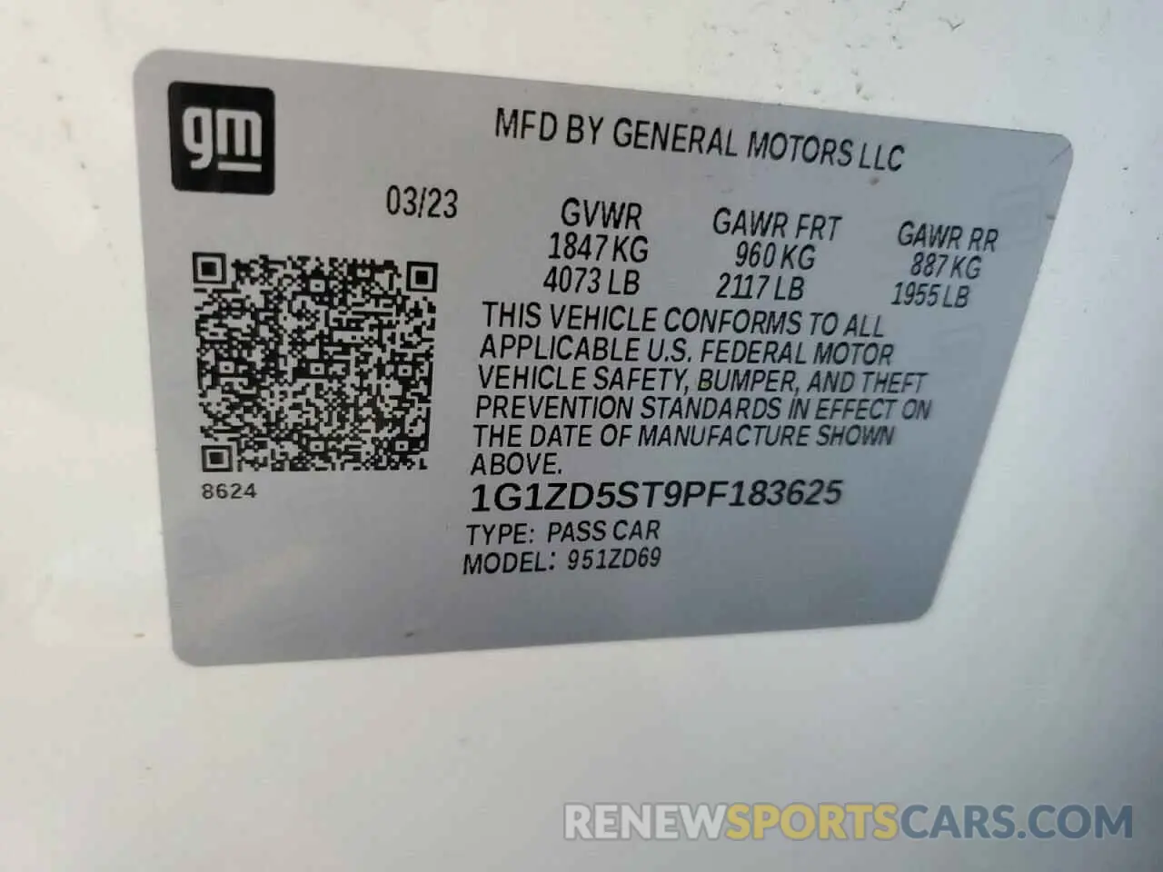13 Photograph of a damaged car 1G1ZD5ST9PF183625 CHEVROLET MALIBU 2023