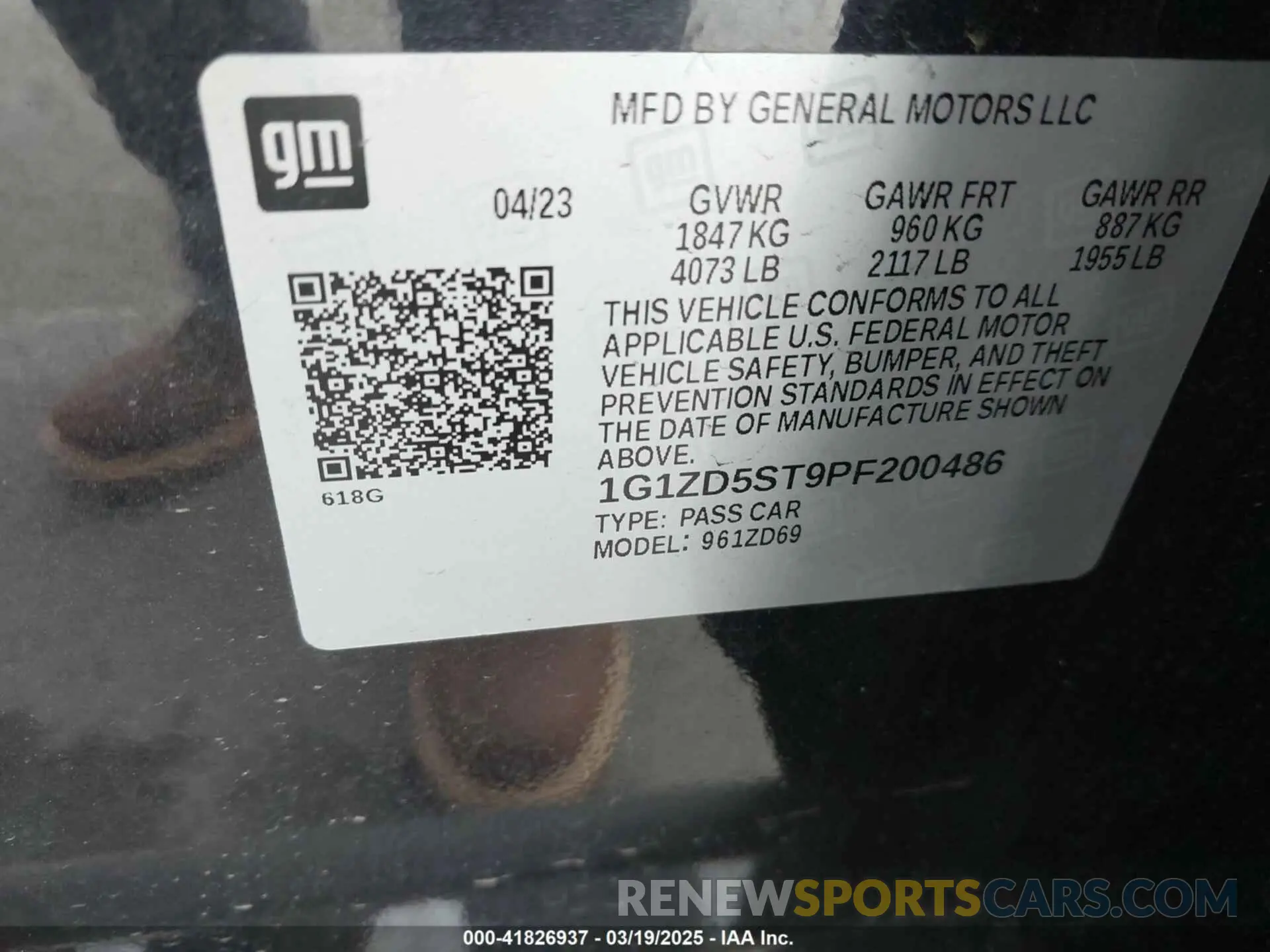 9 Photograph of a damaged car 1G1ZD5ST9PF200486 CHEVROLET MALIBU 2023