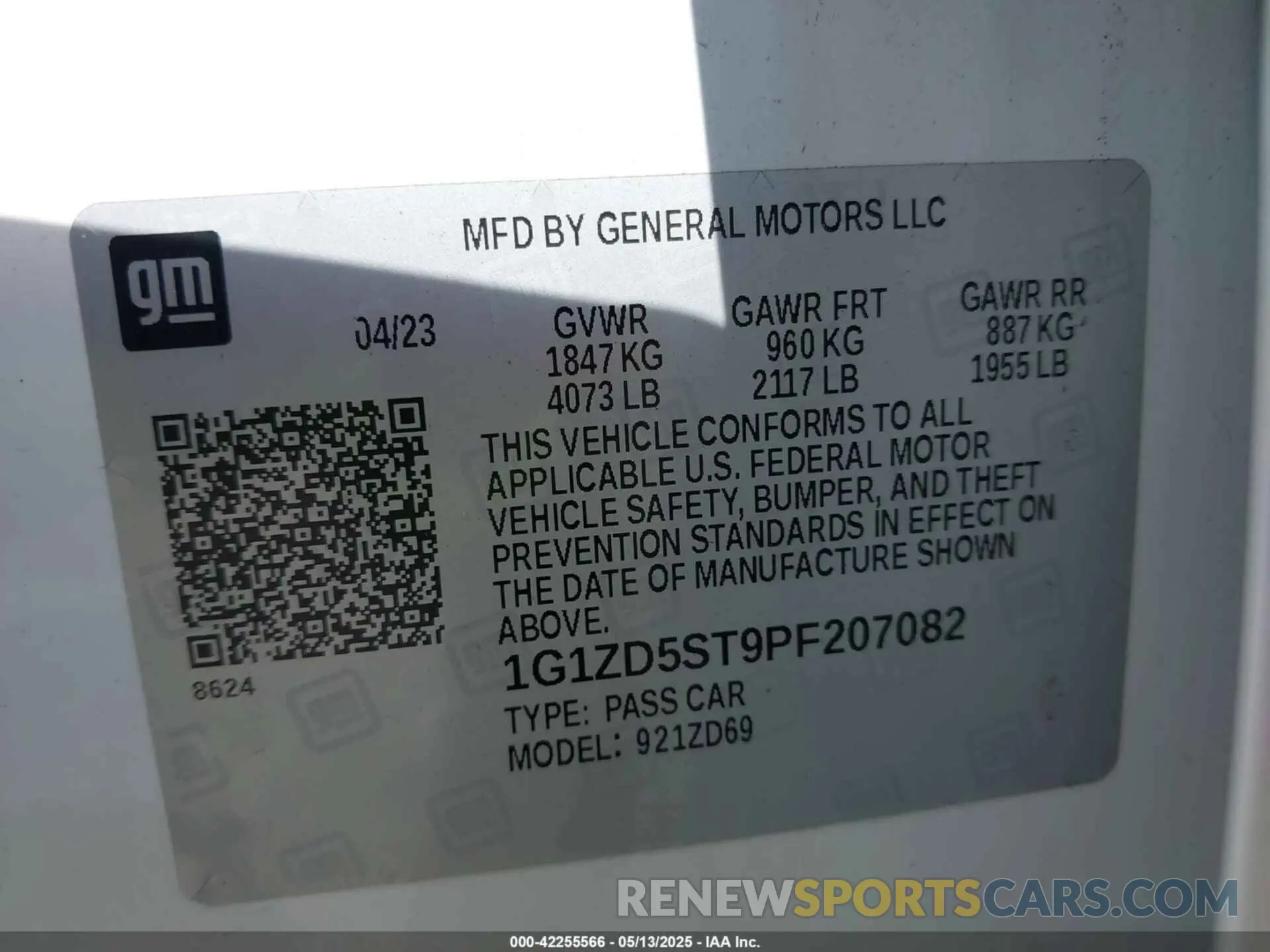9 Photograph of a damaged car 1G1ZD5ST9PF207082 CHEVROLET MALIBU 2023