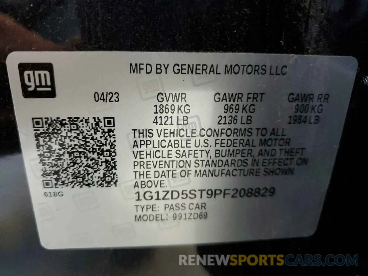 12 Photograph of a damaged car 1G1ZD5ST9PF208829 CHEVROLET MALIBU 2023