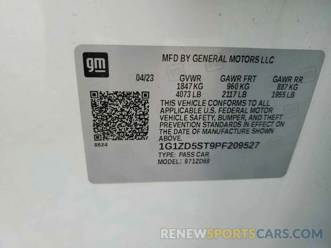13 Photograph of a damaged car 1G1ZD5ST9PF209527 CHEVROLET MALIBU 2023