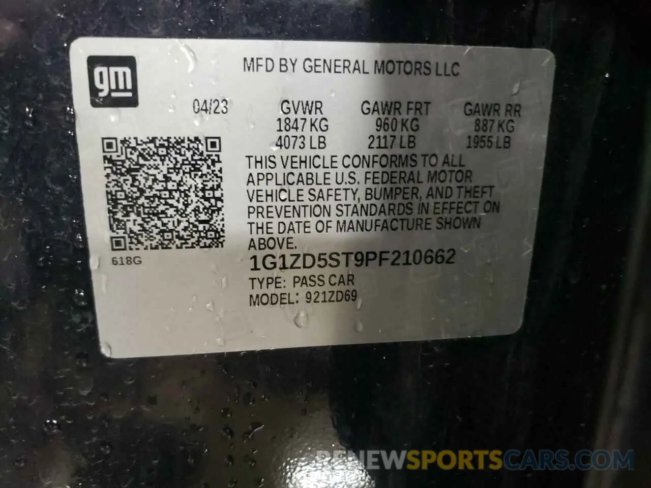 12 Photograph of a damaged car 1G1ZD5ST9PF210662 CHEVROLET MALIBU 2023