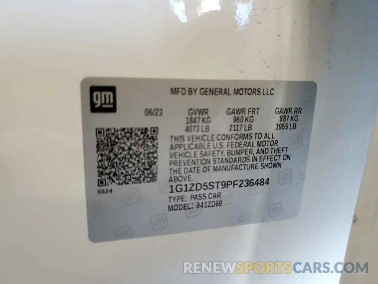 12 Photograph of a damaged car 1G1ZD5ST9PF236484 CHEVROLET MALIBU 2023