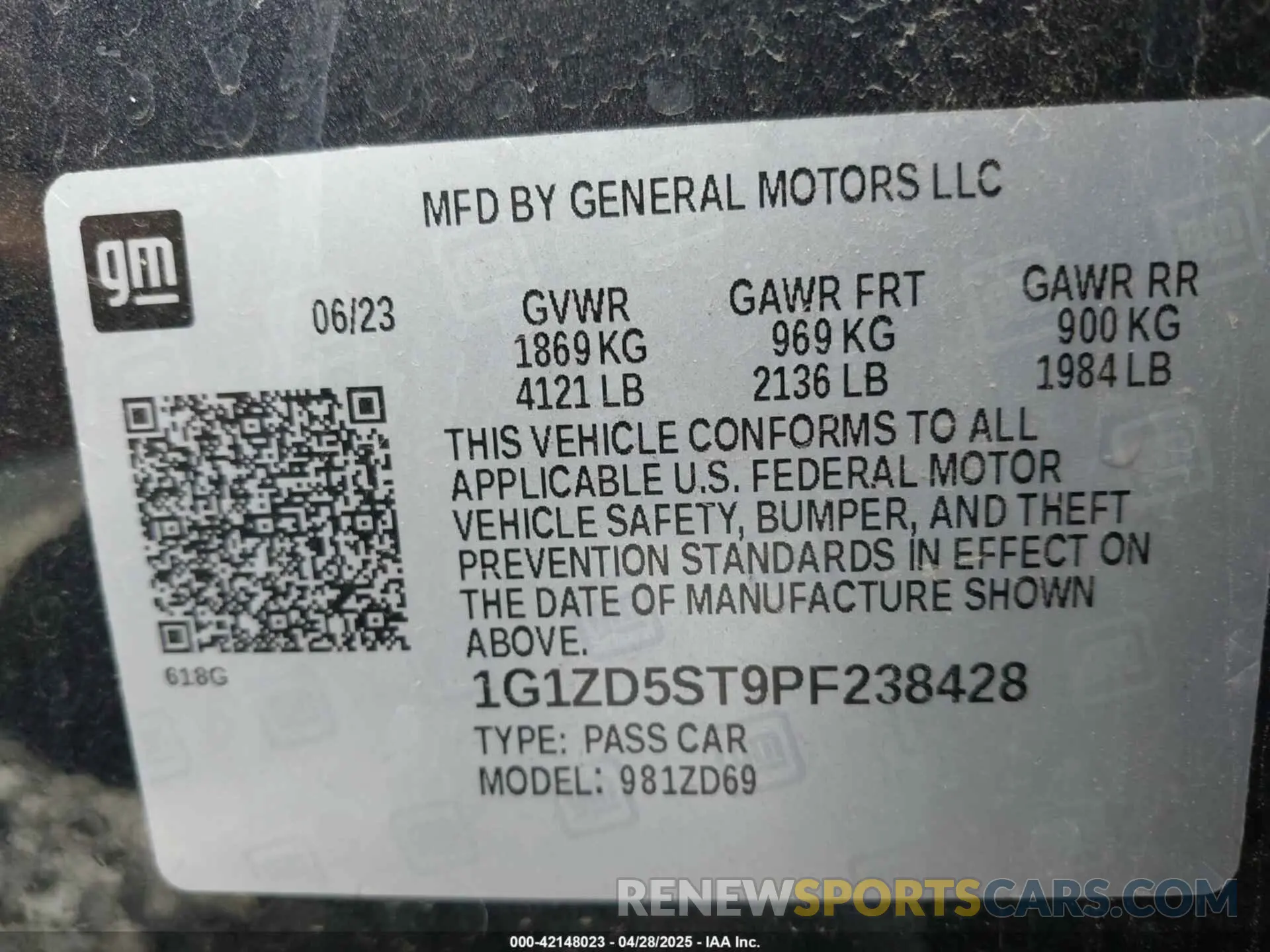 9 Photograph of a damaged car 1G1ZD5ST9PF238428 CHEVROLET MALIBU 2023