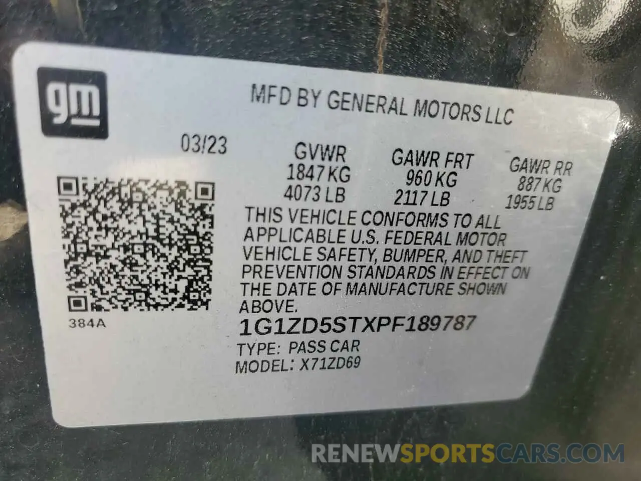 12 Photograph of a damaged car 1G1ZD5STXPF189787 CHEVROLET MALIBU 2023