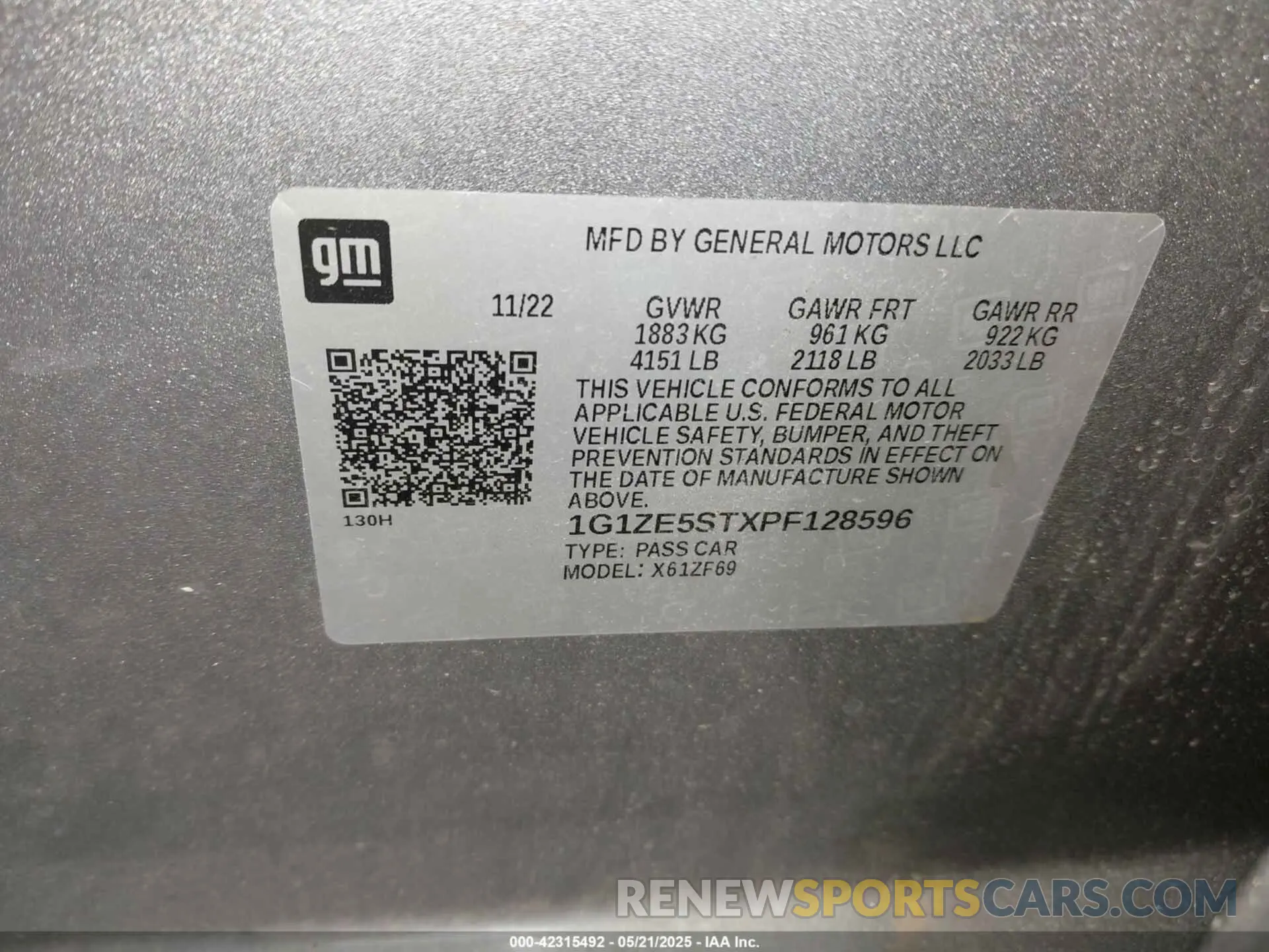 9 Photograph of a damaged car 1G1ZE5STXPF128596 CHEVROLET MALIBU 2023
