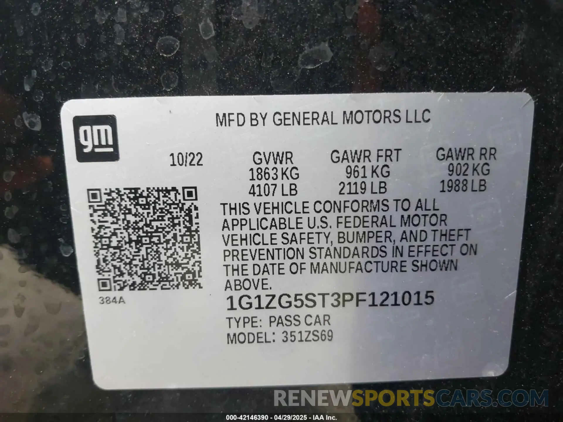9 Photograph of a damaged car 1G1ZG5ST3PF121015 CHEVROLET MALIBU 2023