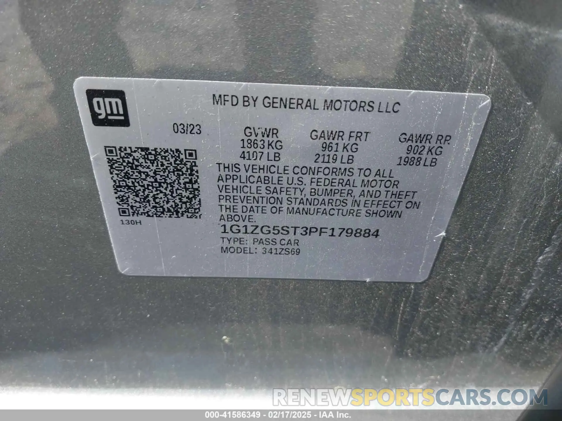9 Photograph of a damaged car 1G1ZG5ST3PF179884 CHEVROLET MALIBU 2023
