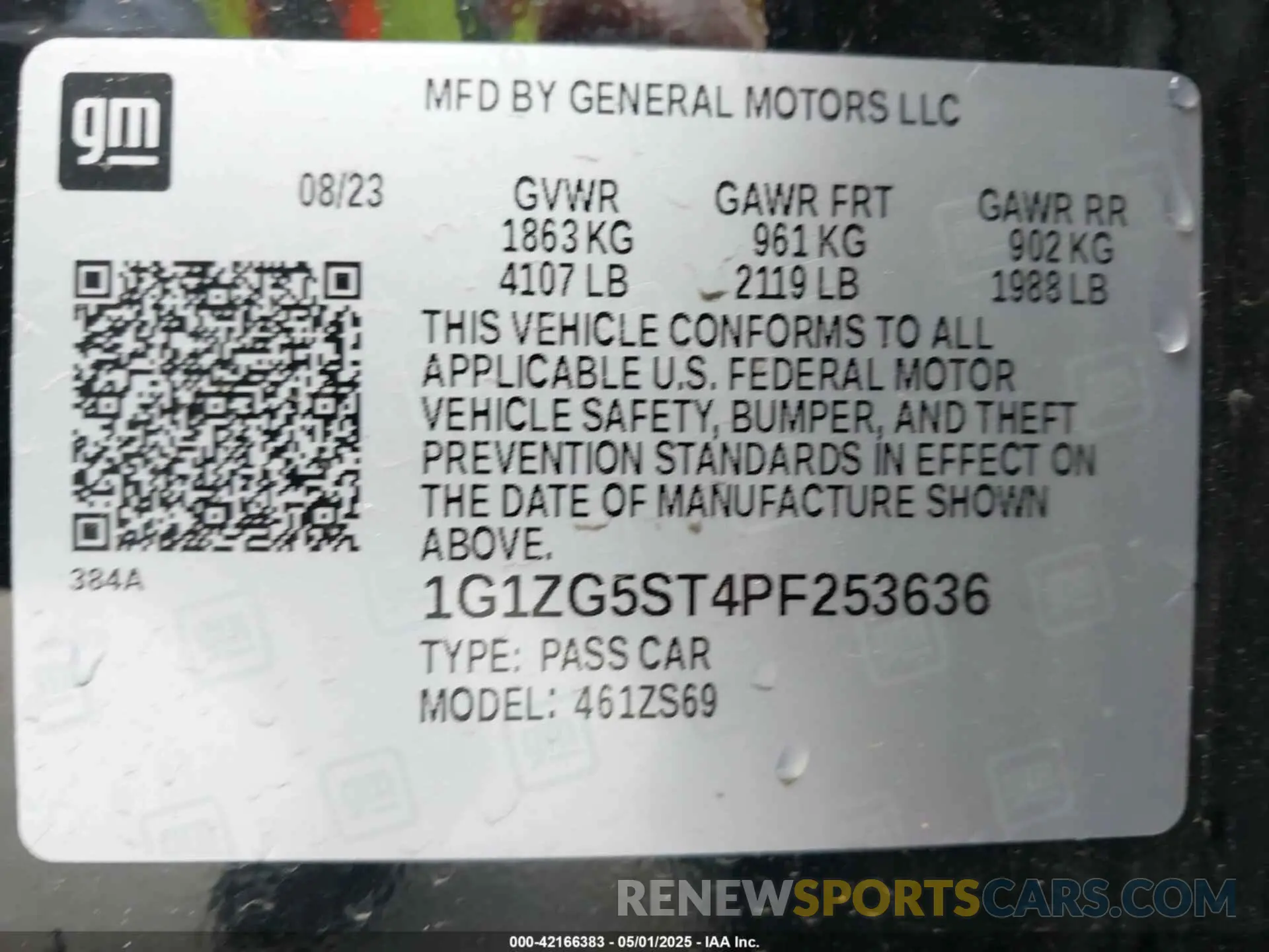 9 Photograph of a damaged car 1G1ZG5ST4PF253636 CHEVROLET MALIBU 2023