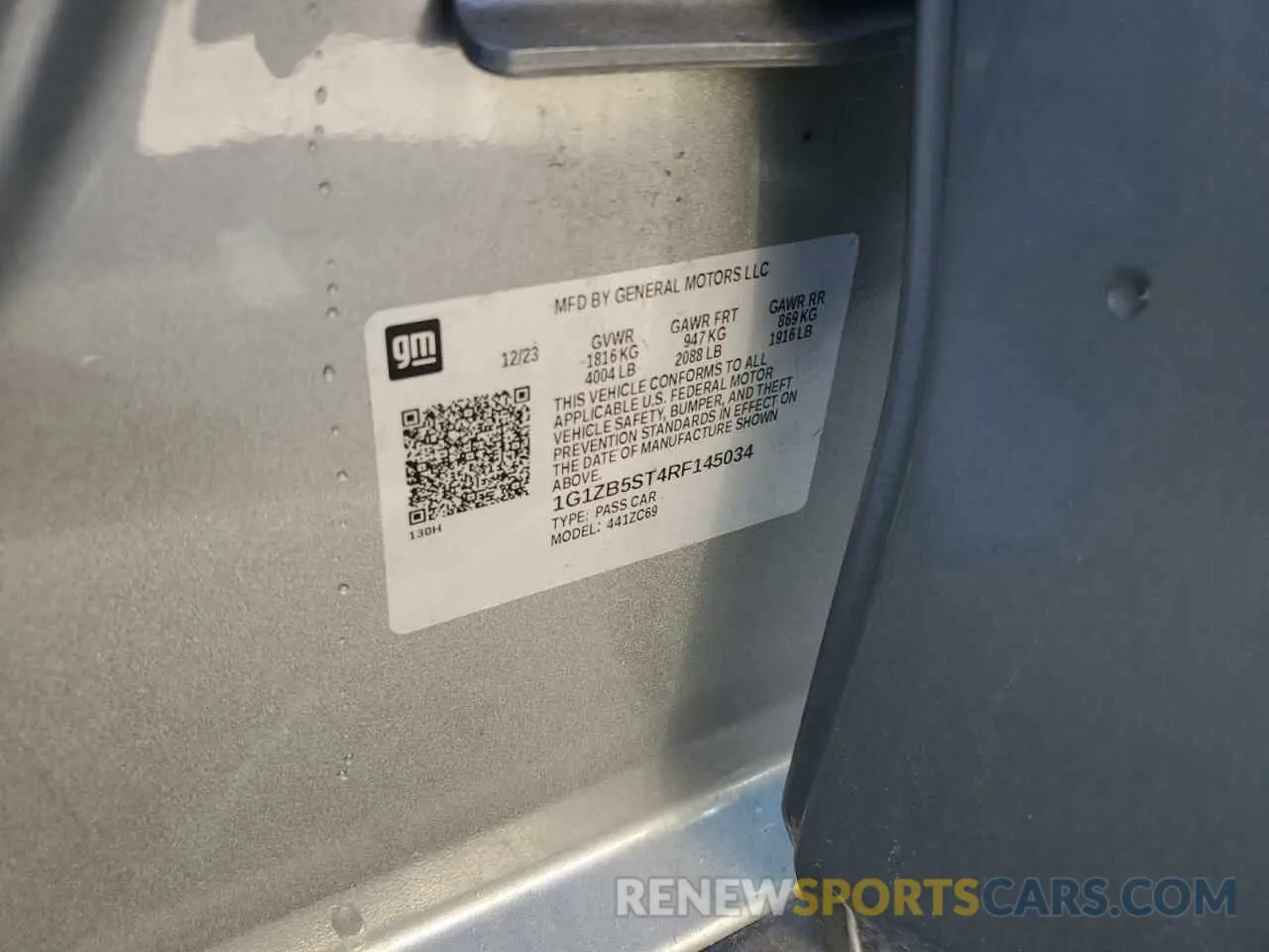 12 Photograph of a damaged car 1G1ZB5ST4RF145034 CHEVROLET MALIBU 2024