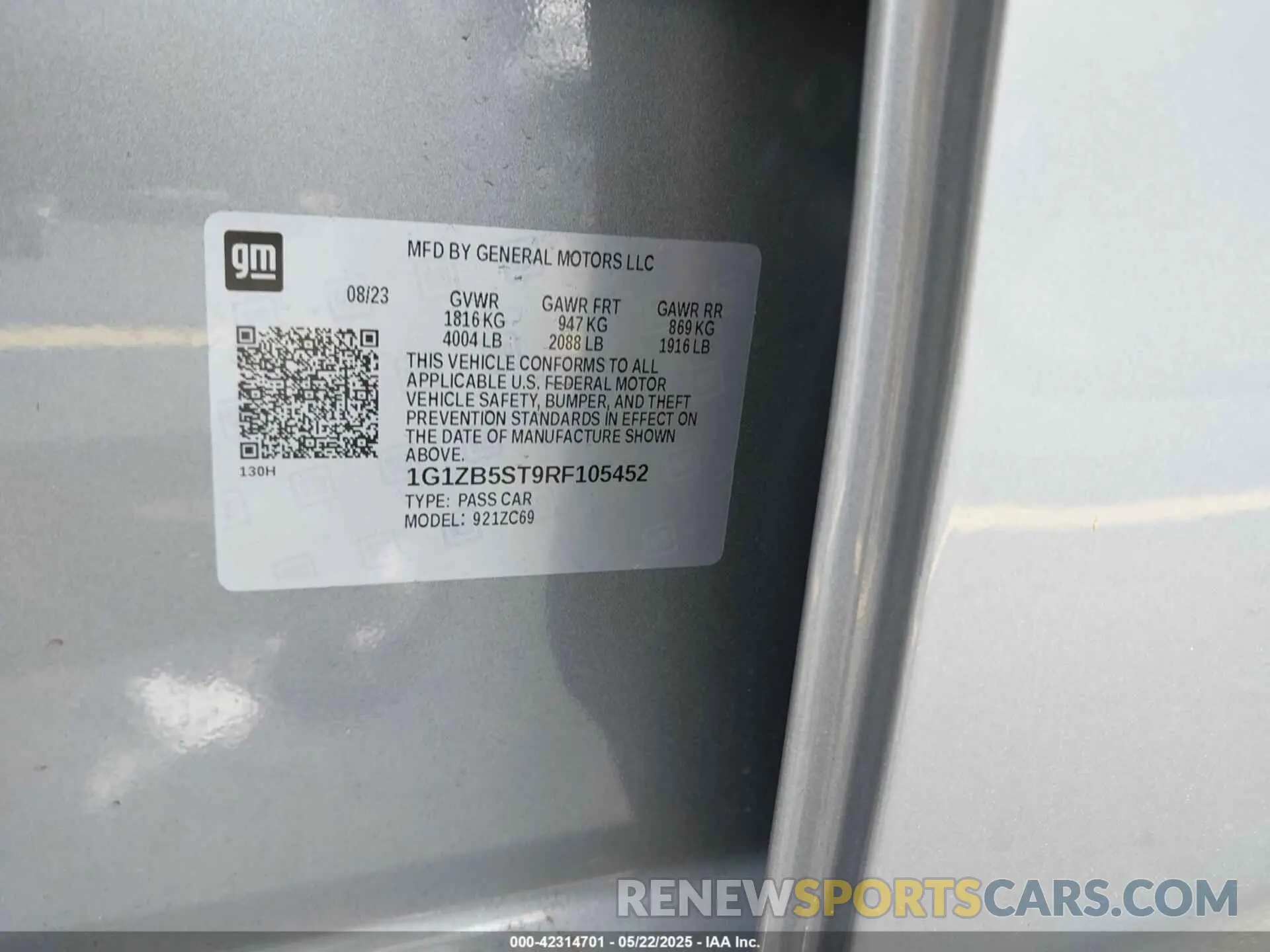 9 Photograph of a damaged car 1G1ZB5ST9RF105452 CHEVROLET MALIBU 2024