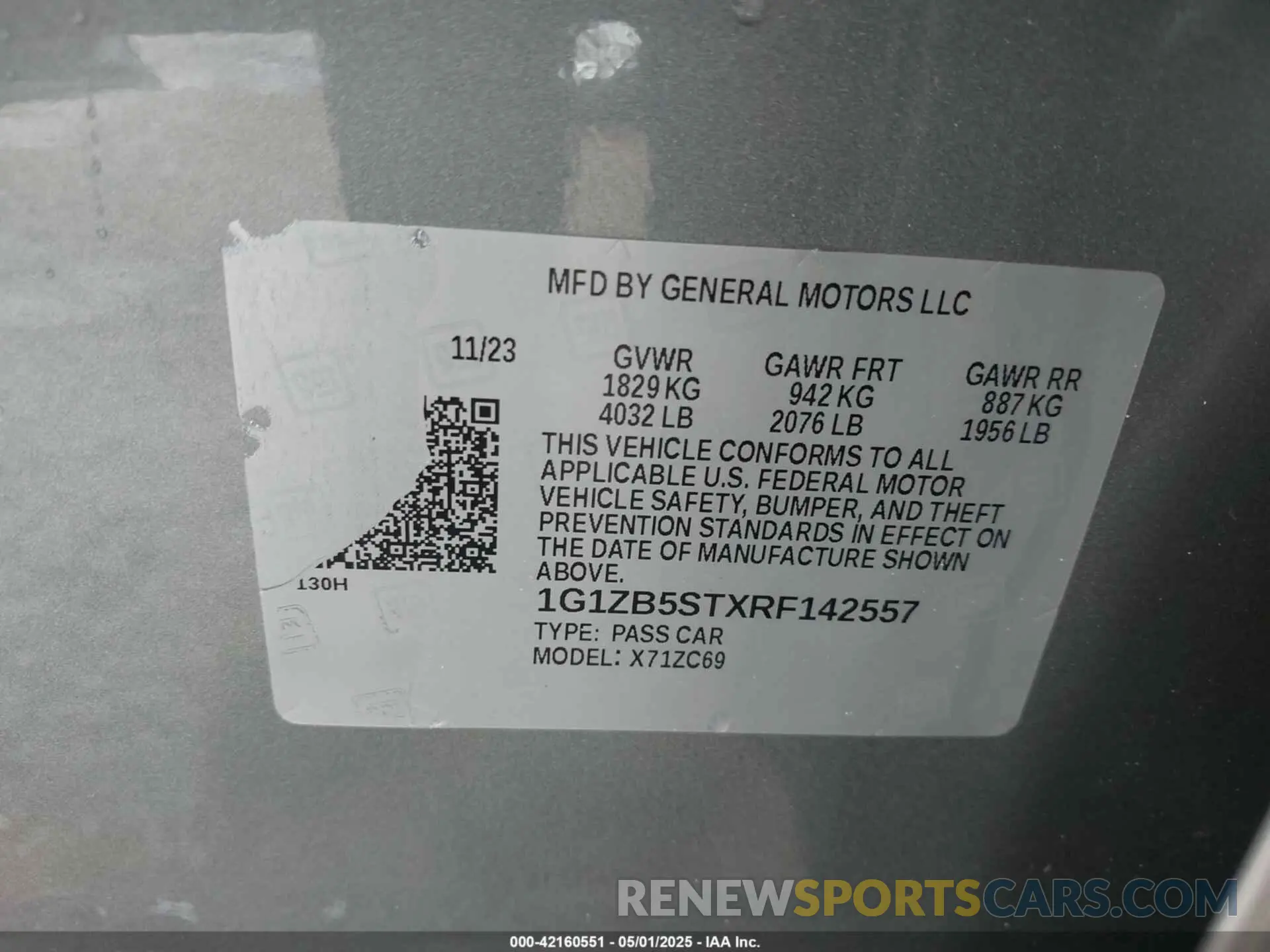 9 Photograph of a damaged car 1G1ZB5STXRF142557 CHEVROLET MALIBU 2024