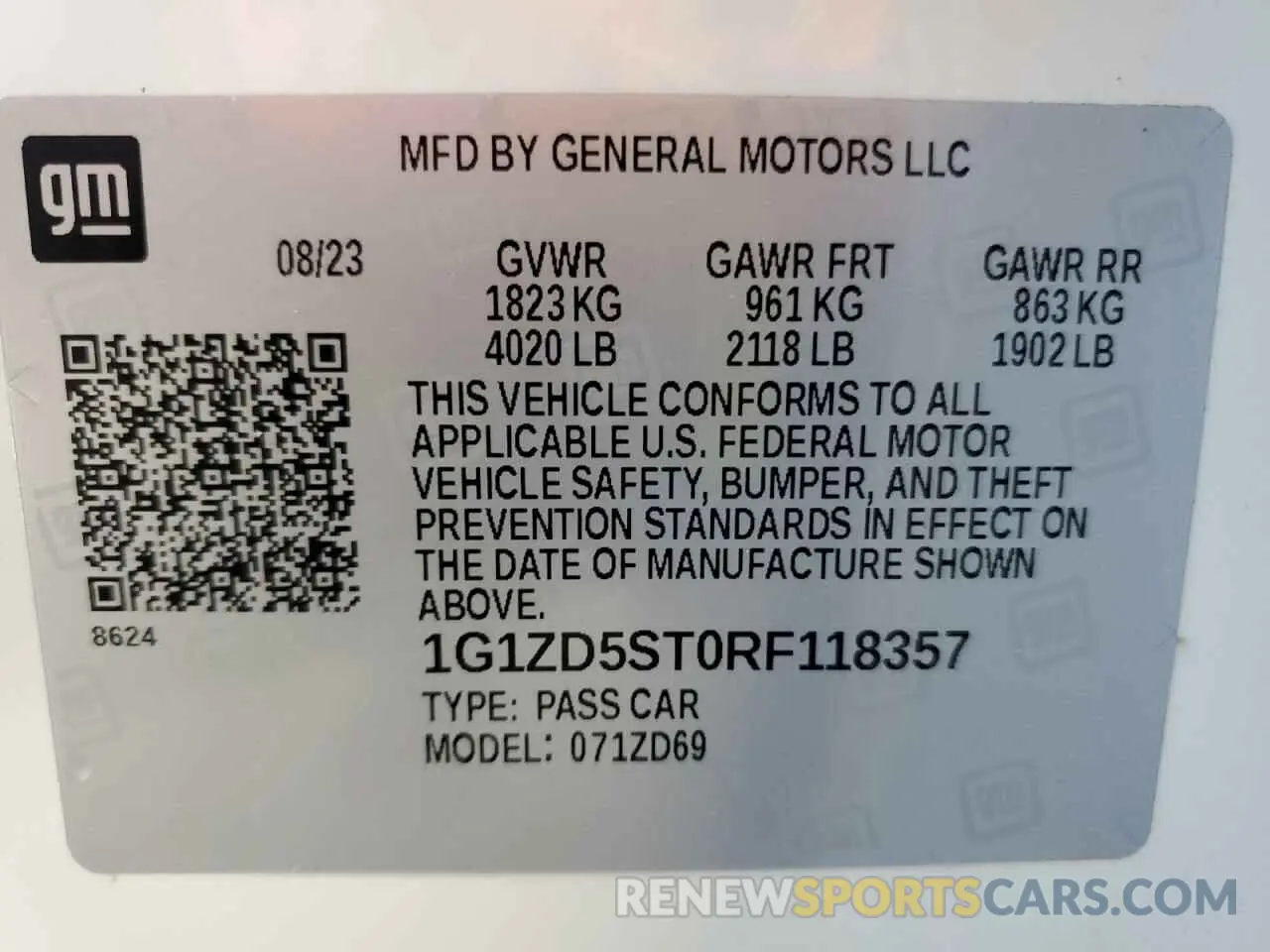 13 Photograph of a damaged car 1G1ZD5ST0RF118357 CHEVROLET MALIBU 2024