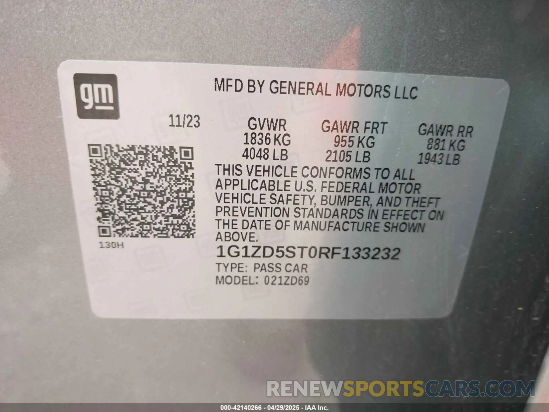 9 Photograph of a damaged car 1G1ZD5ST0RF133232 CHEVROLET MALIBU 2024