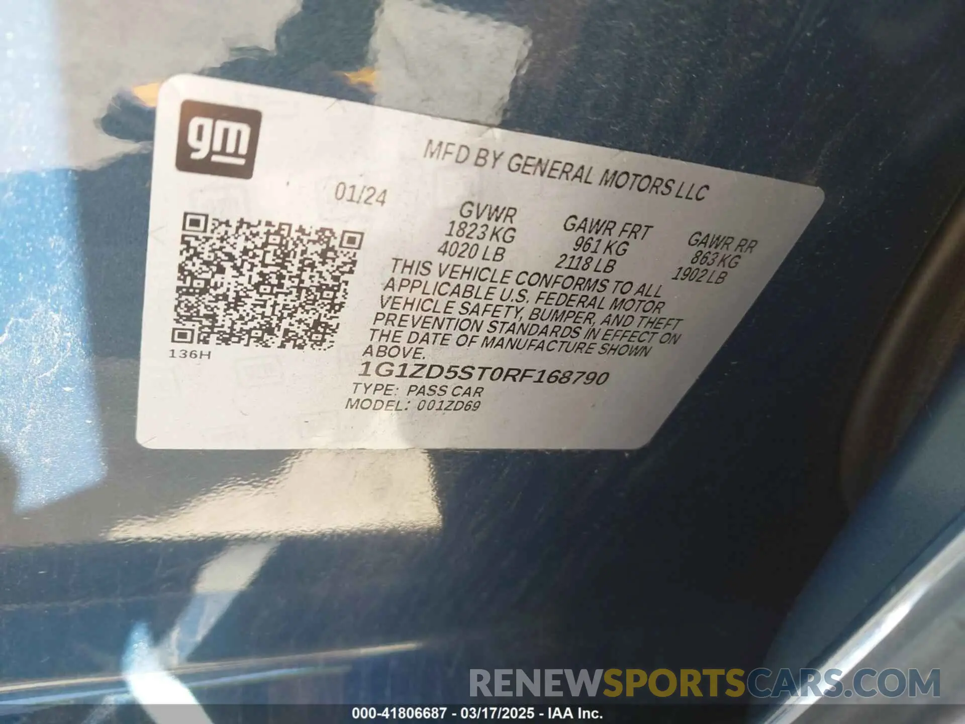 9 Photograph of a damaged car 1G1ZD5ST0RF168790 CHEVROLET MALIBU 2024