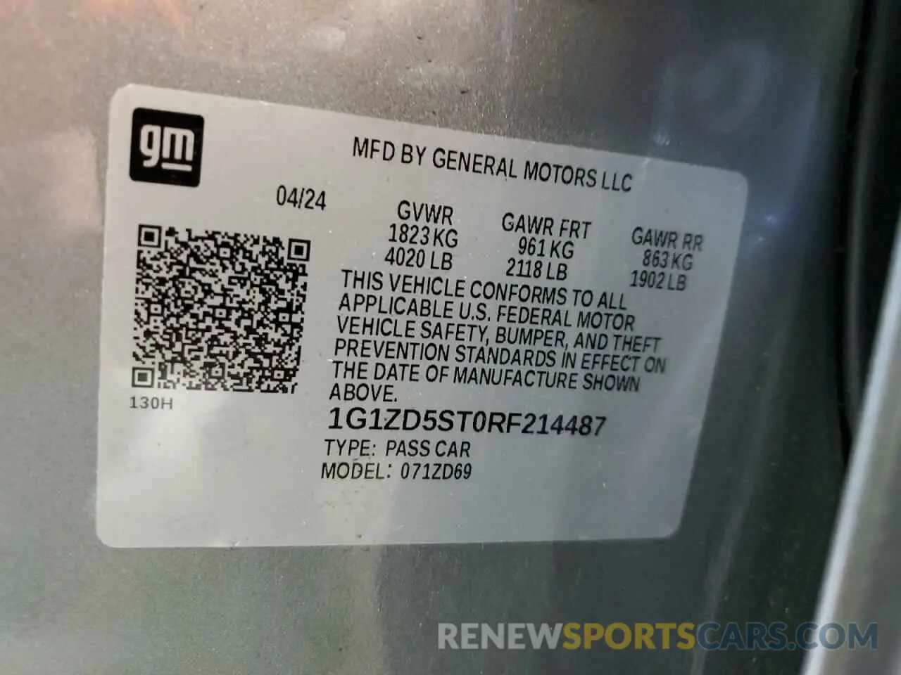 12 Photograph of a damaged car 1G1ZD5ST0RF214487 CHEVROLET MALIBU 2024