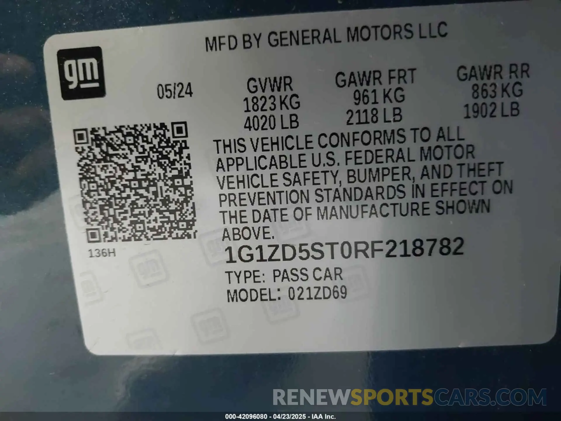 9 Photograph of a damaged car 1G1ZD5ST0RF218782 CHEVROLET MALIBU 2024