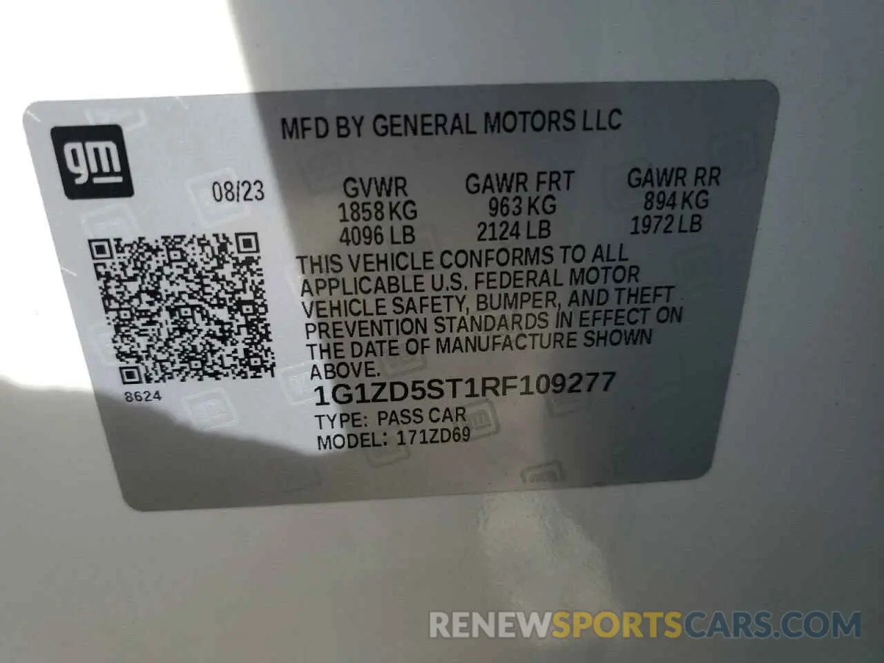 12 Photograph of a damaged car 1G1ZD5ST1RF109277 CHEVROLET MALIBU 2024