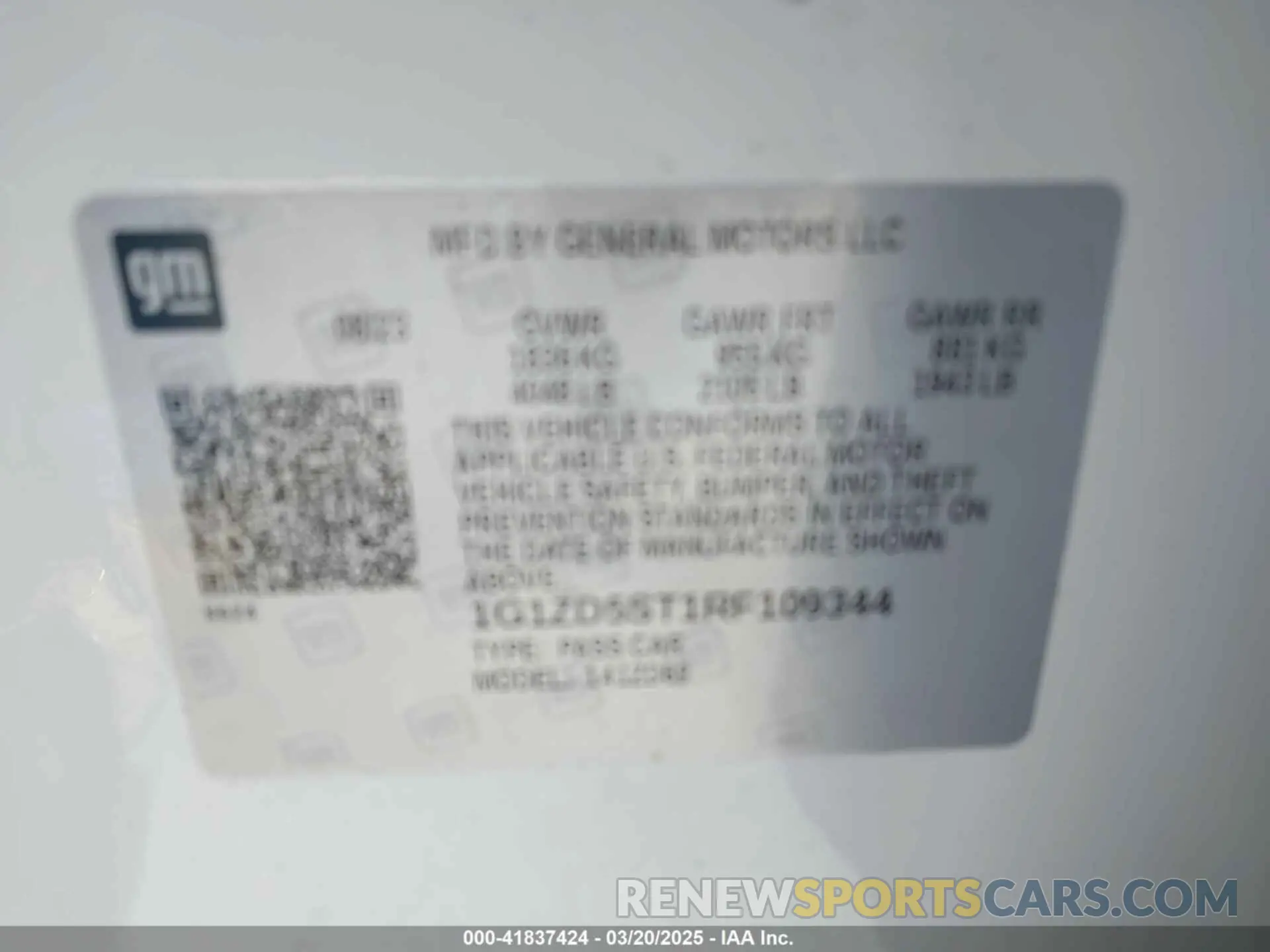 9 Photograph of a damaged car 1G1ZD5ST1RF109344 CHEVROLET MALIBU 2024