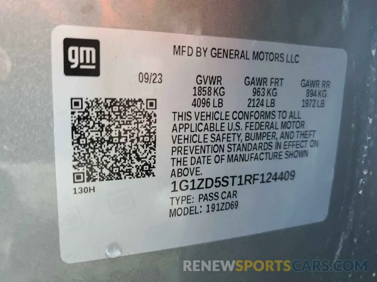 12 Photograph of a damaged car 1G1ZD5ST1RF124409 CHEVROLET MALIBU 2024