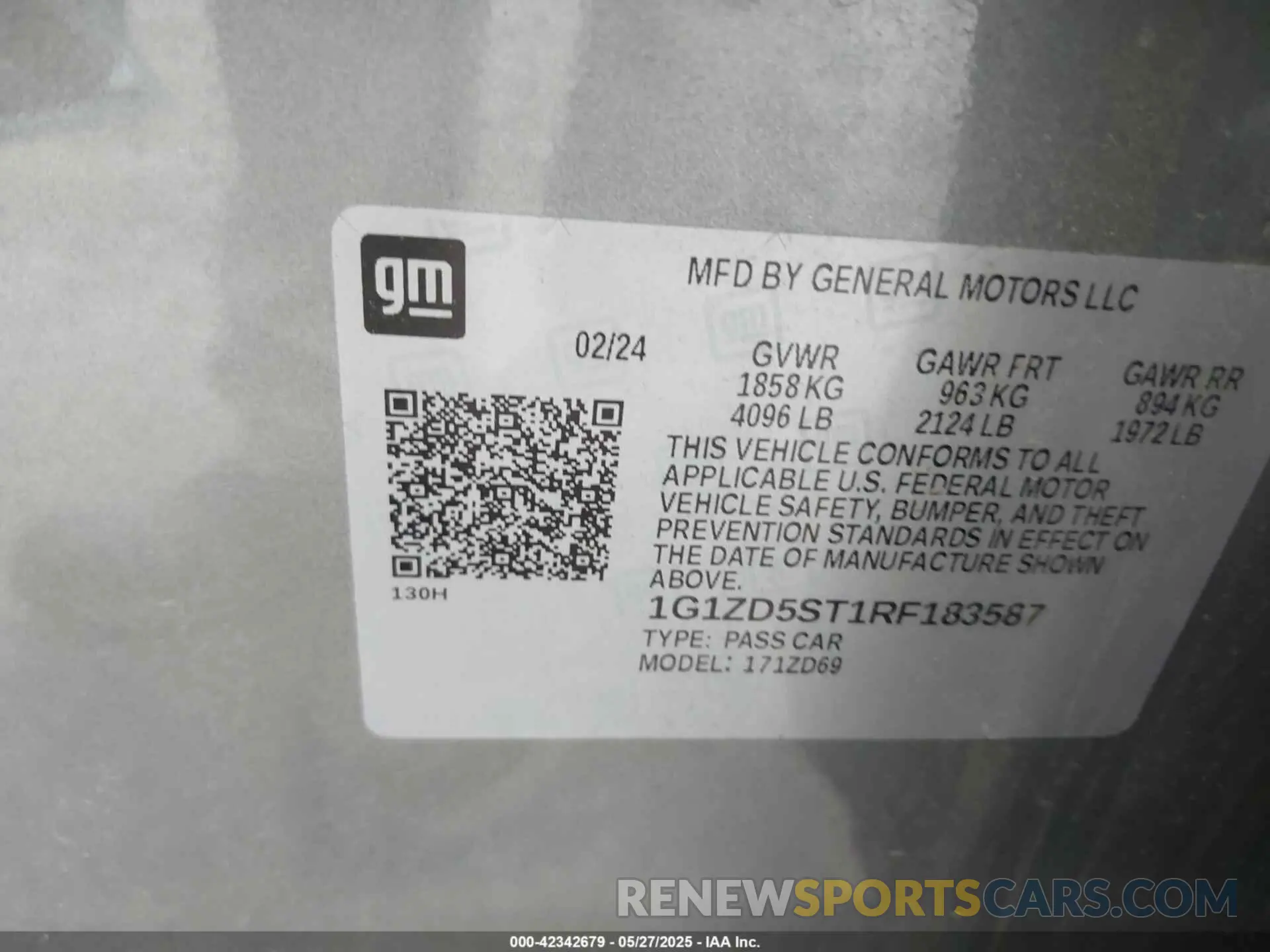 9 Photograph of a damaged car 1G1ZD5ST1RF183587 CHEVROLET MALIBU 2024