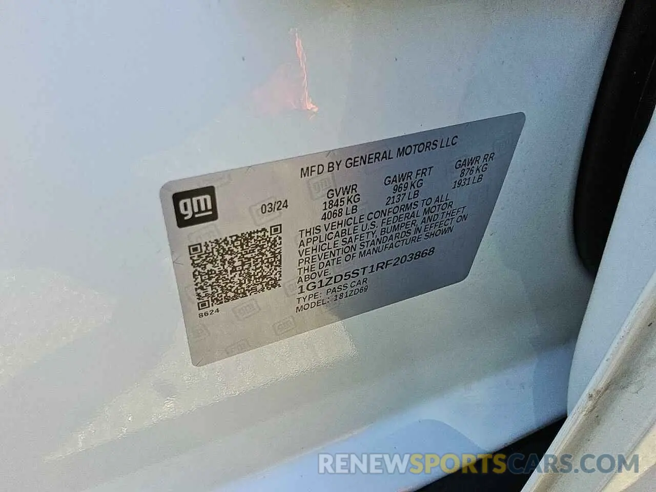 12 Photograph of a damaged car 1G1ZD5ST1RF203868 CHEVROLET MALIBU 2024