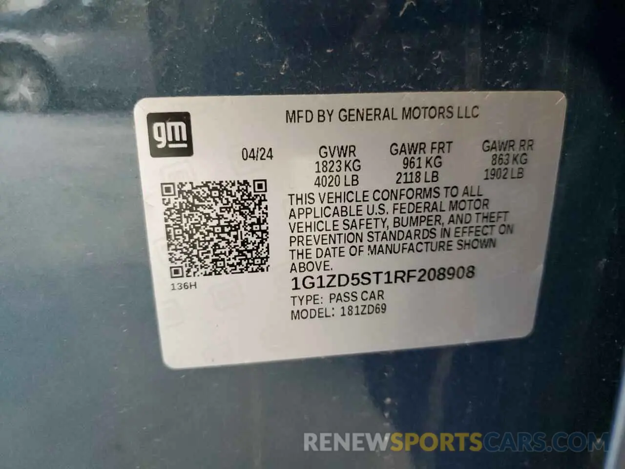 12 Photograph of a damaged car 1G1ZD5ST1RF208908 CHEVROLET MALIBU 2024