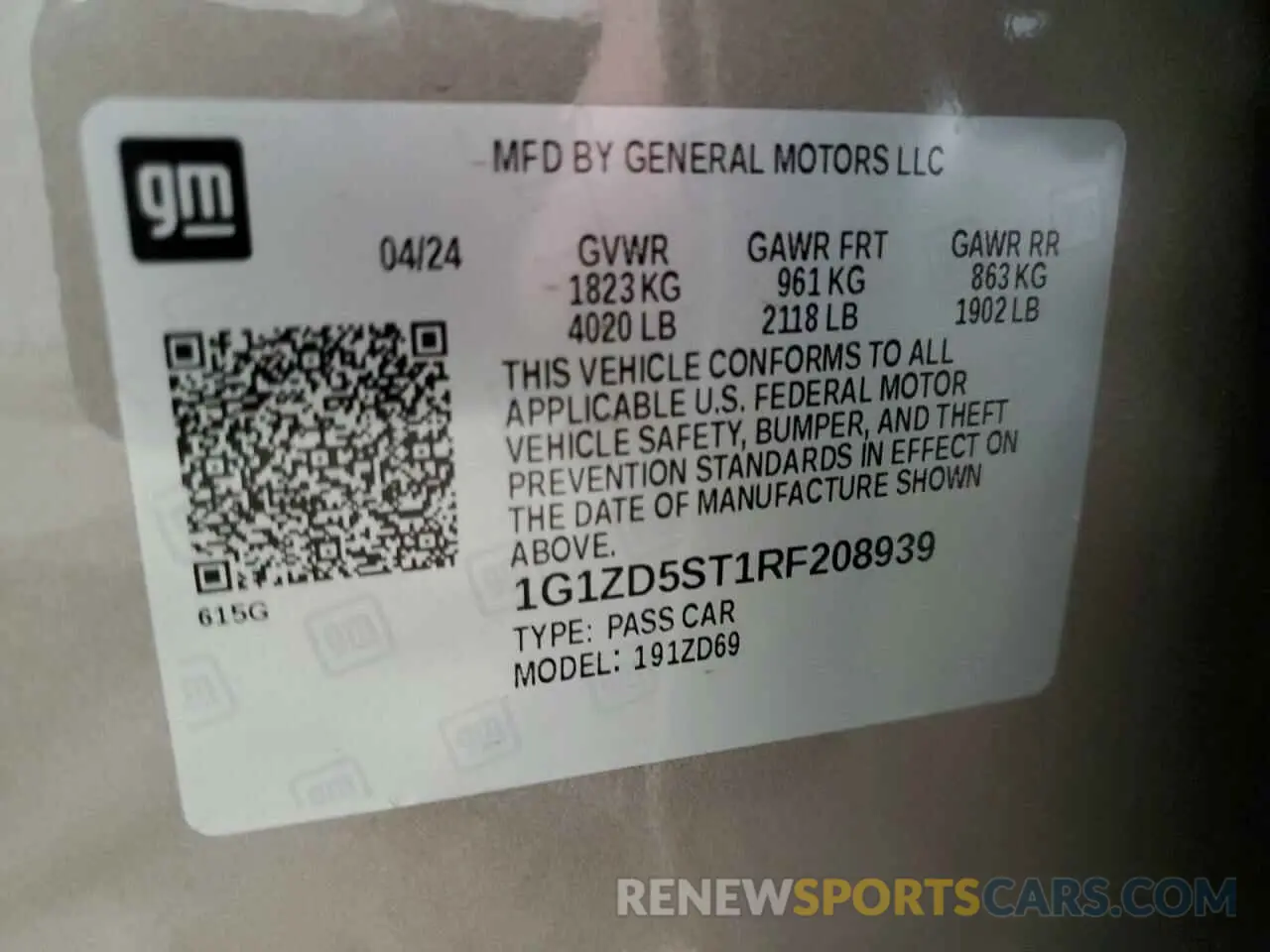 12 Photograph of a damaged car 1G1ZD5ST1RF208939 CHEVROLET MALIBU 2024