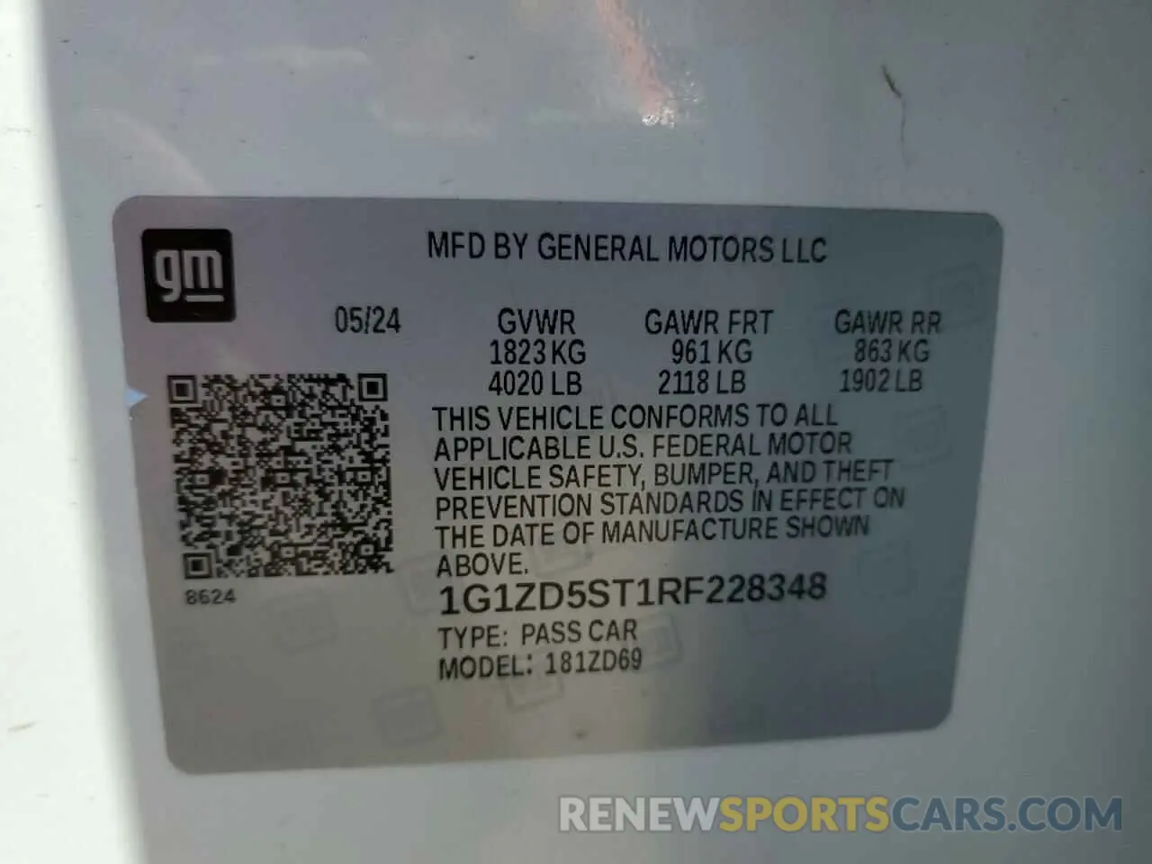 12 Photograph of a damaged car 1G1ZD5ST1RF228348 CHEVROLET MALIBU 2024