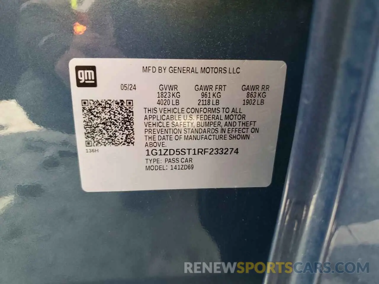12 Photograph of a damaged car 1G1ZD5ST1RF233274 CHEVROLET MALIBU 2024