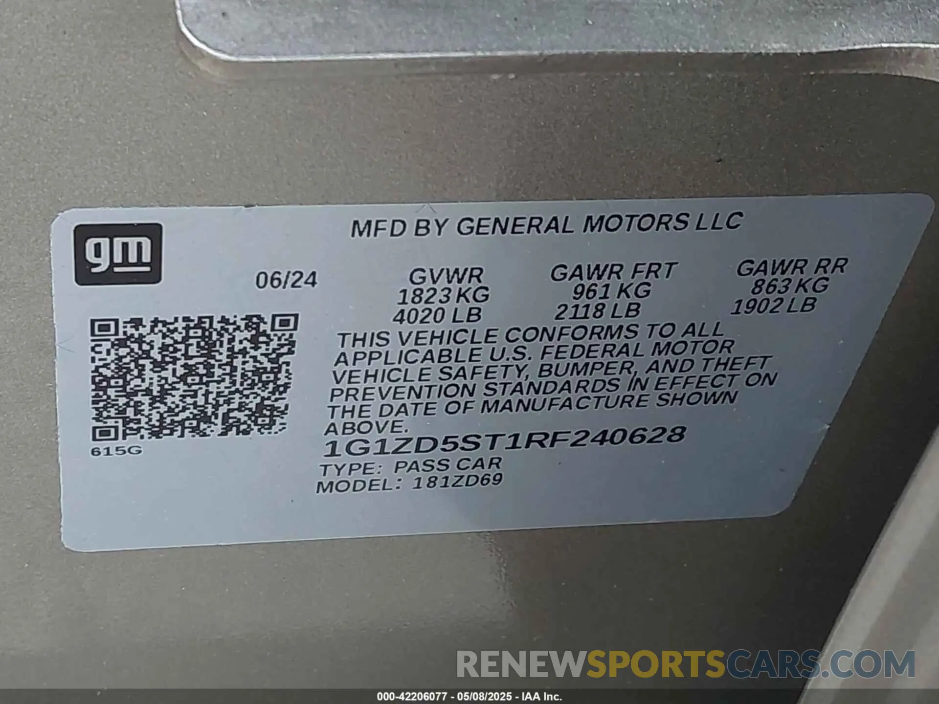 9 Photograph of a damaged car 1G1ZD5ST1RF240628 CHEVROLET MALIBU 2024