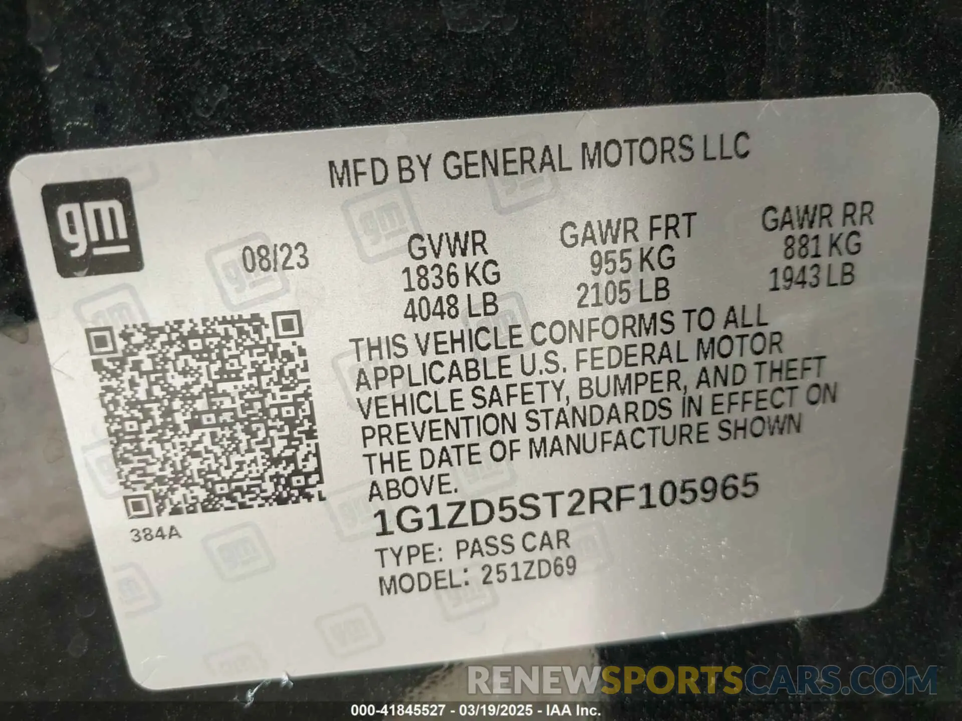 9 Photograph of a damaged car 1G1ZD5ST2RF105965 CHEVROLET MALIBU 2024