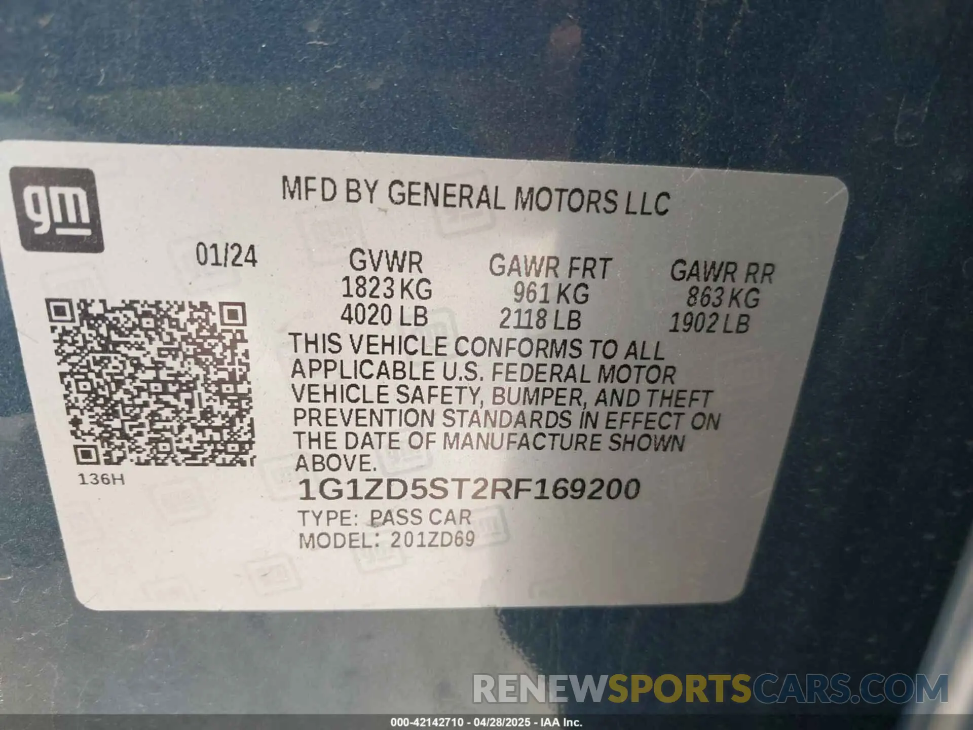 9 Photograph of a damaged car 1G1ZD5ST2RF169200 CHEVROLET MALIBU 2024