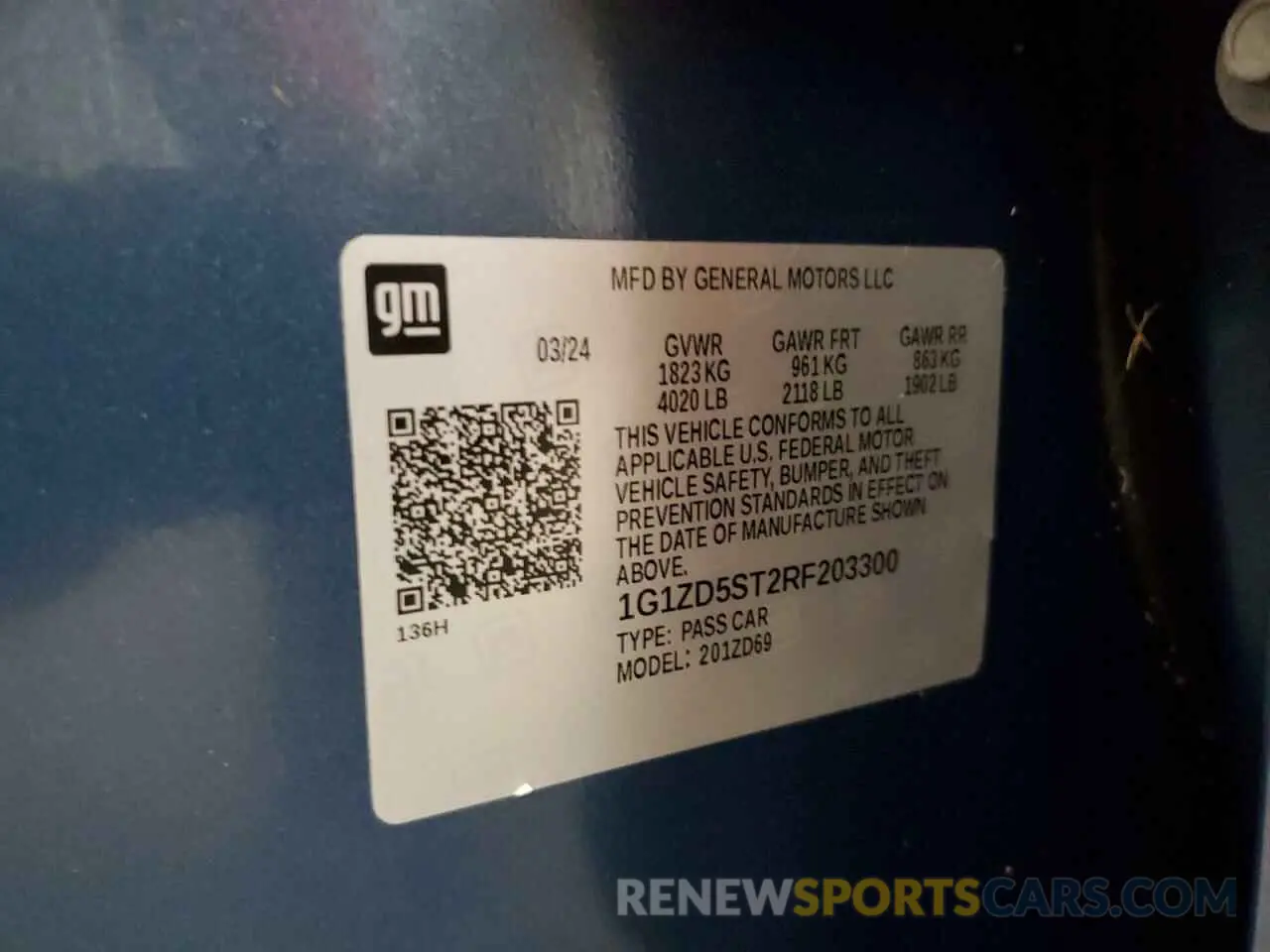 13 Photograph of a damaged car 1G1ZD5ST2RF203300 CHEVROLET MALIBU 2024
