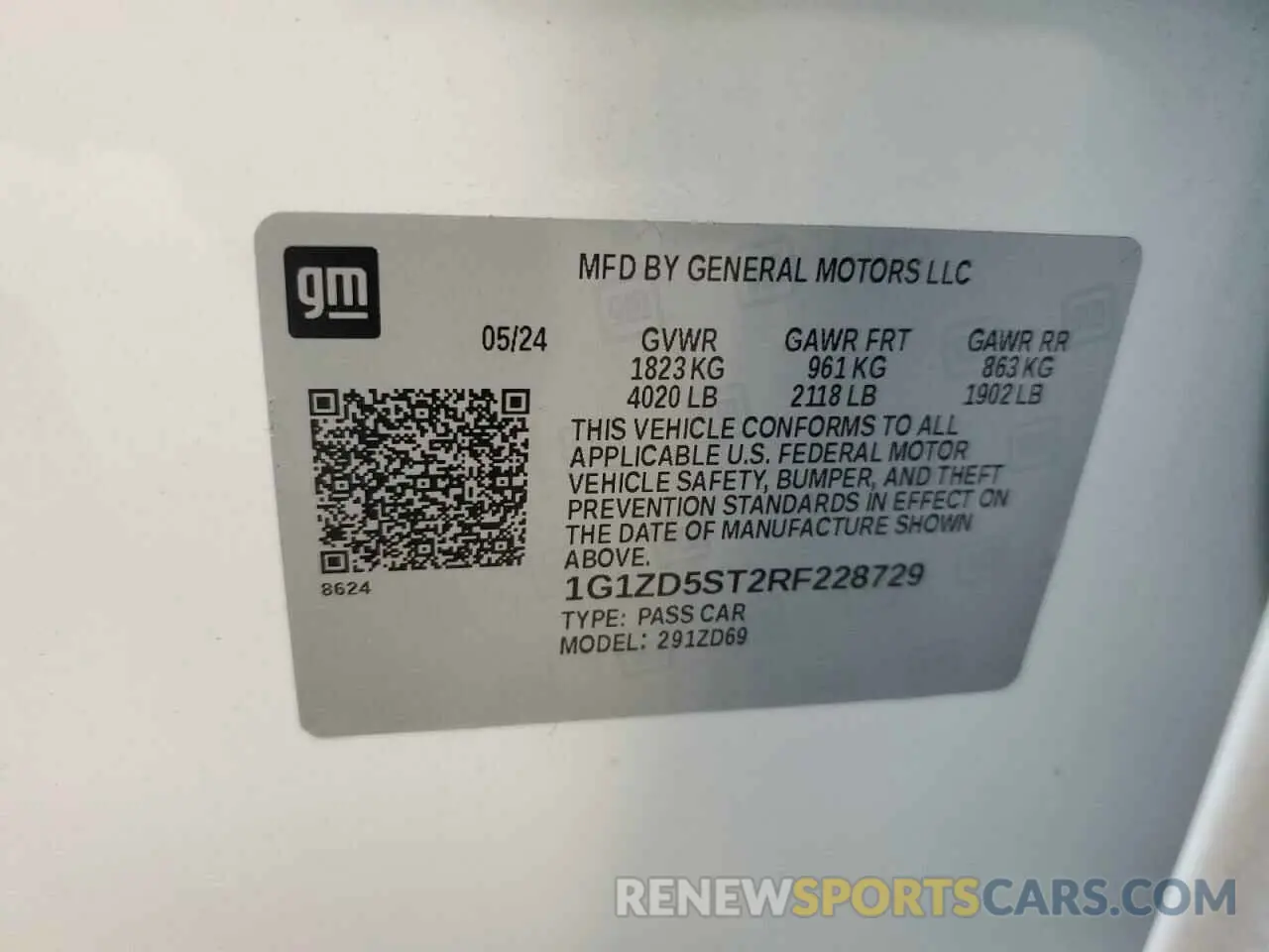 12 Photograph of a damaged car 1G1ZD5ST2RF228729 CHEVROLET MALIBU 2024