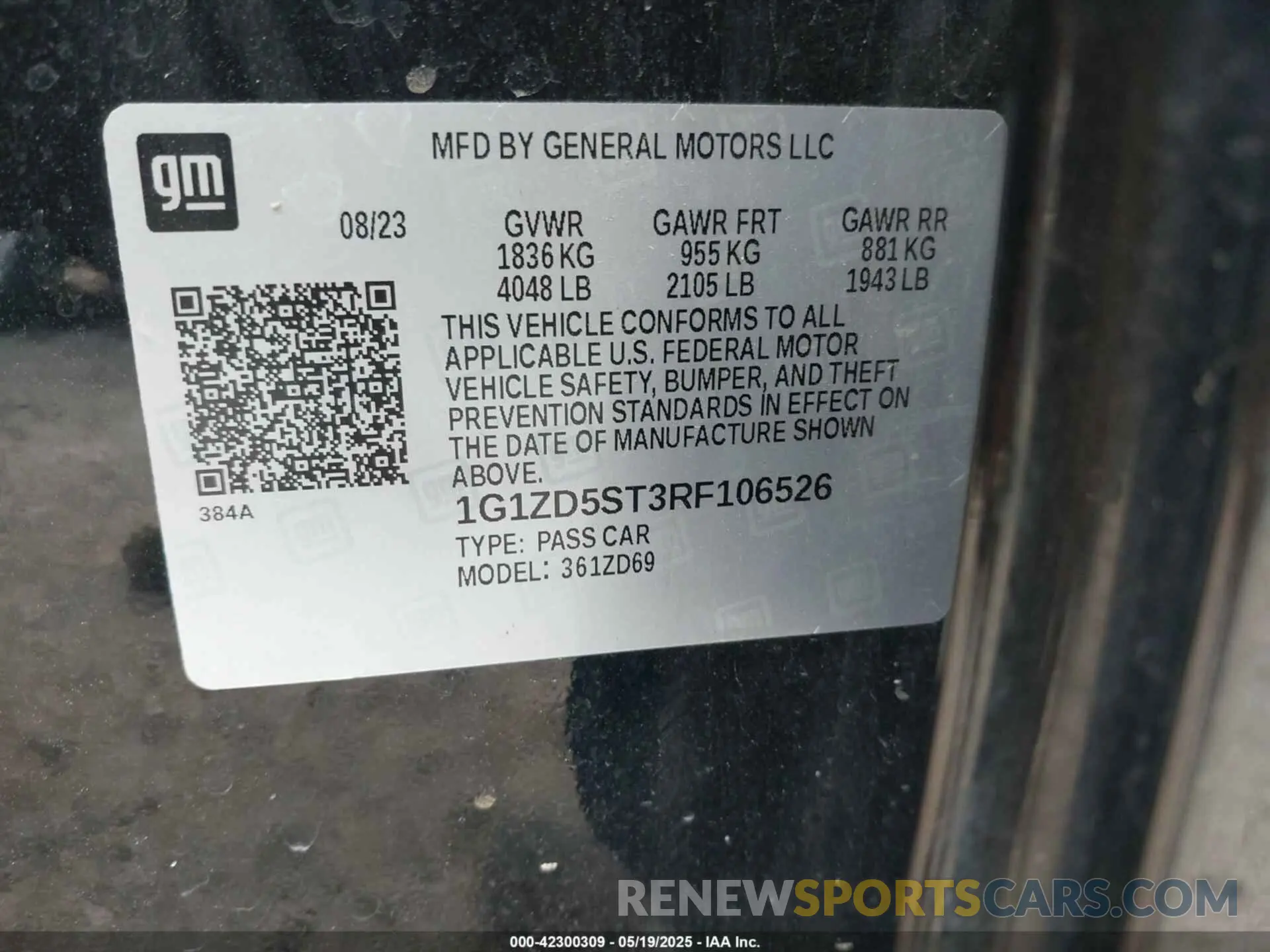 9 Photograph of a damaged car 1G1ZD5ST3RF106526 CHEVROLET MALIBU 2024
