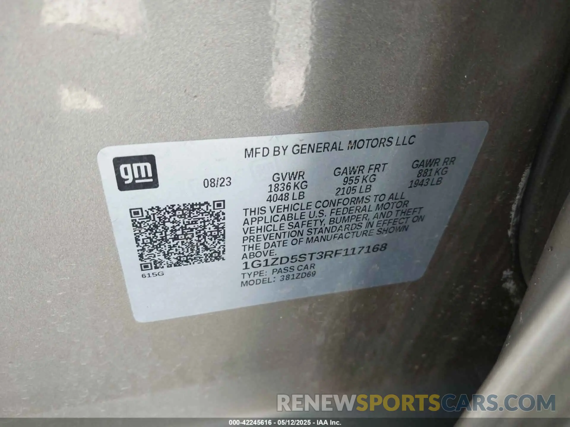 9 Photograph of a damaged car 1G1ZD5ST3RF117168 CHEVROLET MALIBU 2024