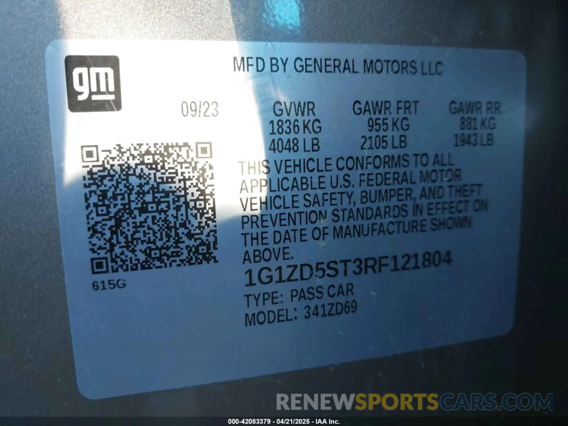 9 Photograph of a damaged car 1G1ZD5ST3RF121804 CHEVROLET MALIBU 2024