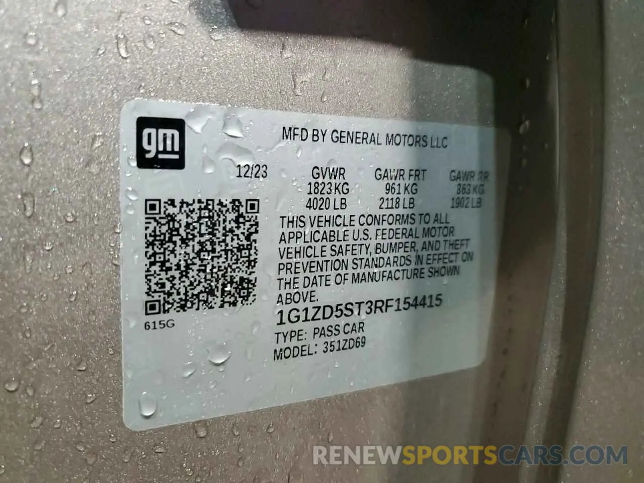 12 Photograph of a damaged car 1G1ZD5ST3RF154415 CHEVROLET MALIBU 2024