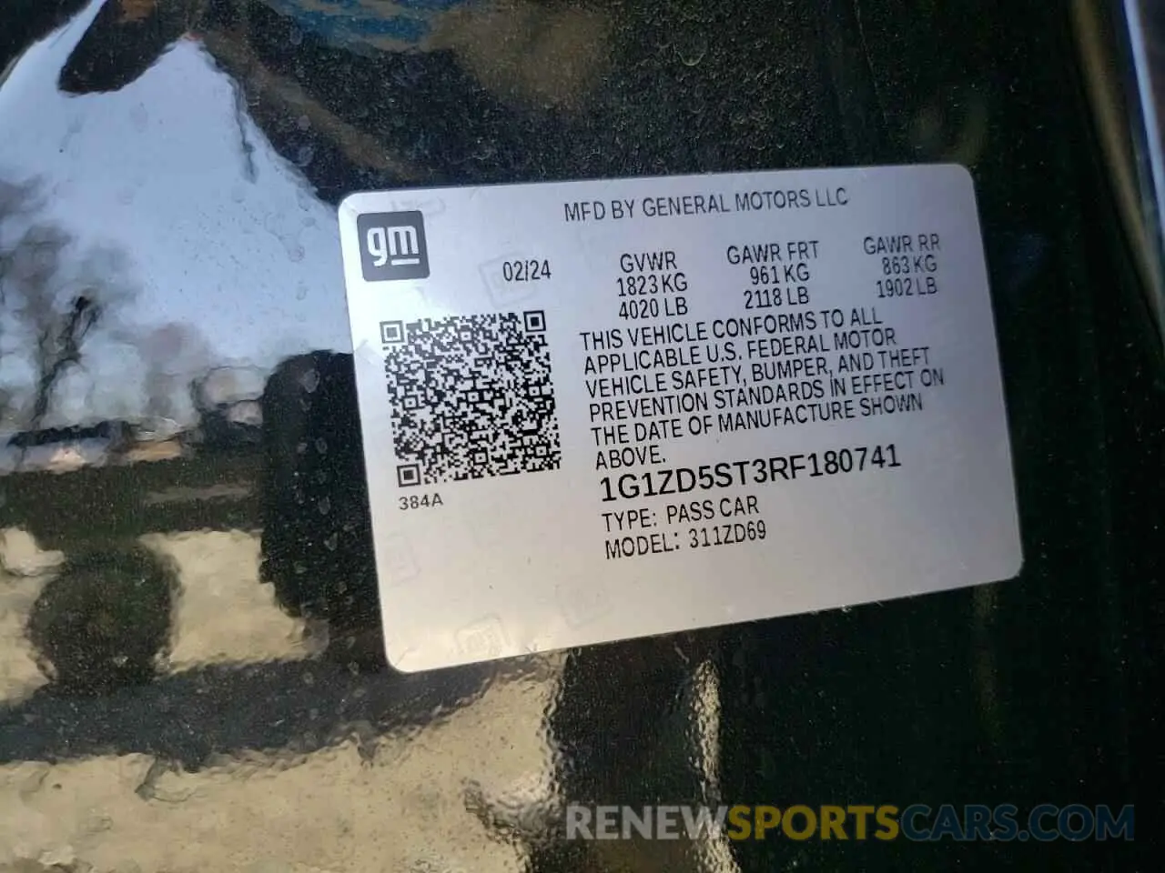 12 Photograph of a damaged car 1G1ZD5ST3RF180741 CHEVROLET MALIBU 2024