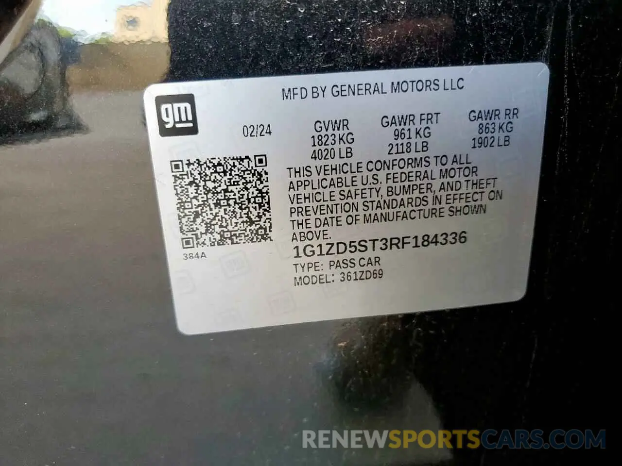 12 Photograph of a damaged car 1G1ZD5ST3RF184336 CHEVROLET MALIBU 2024