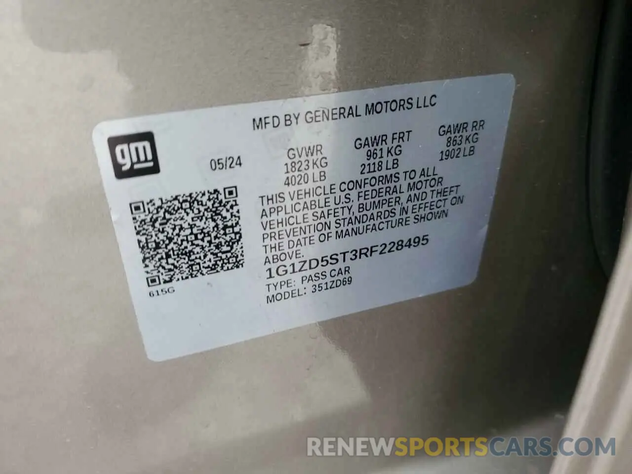 12 Photograph of a damaged car 1G1ZD5ST3RF228495 CHEVROLET MALIBU 2024