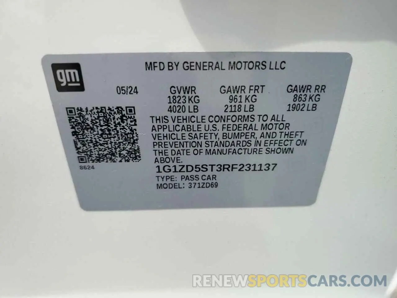 13 Photograph of a damaged car 1G1ZD5ST3RF231137 CHEVROLET MALIBU 2024