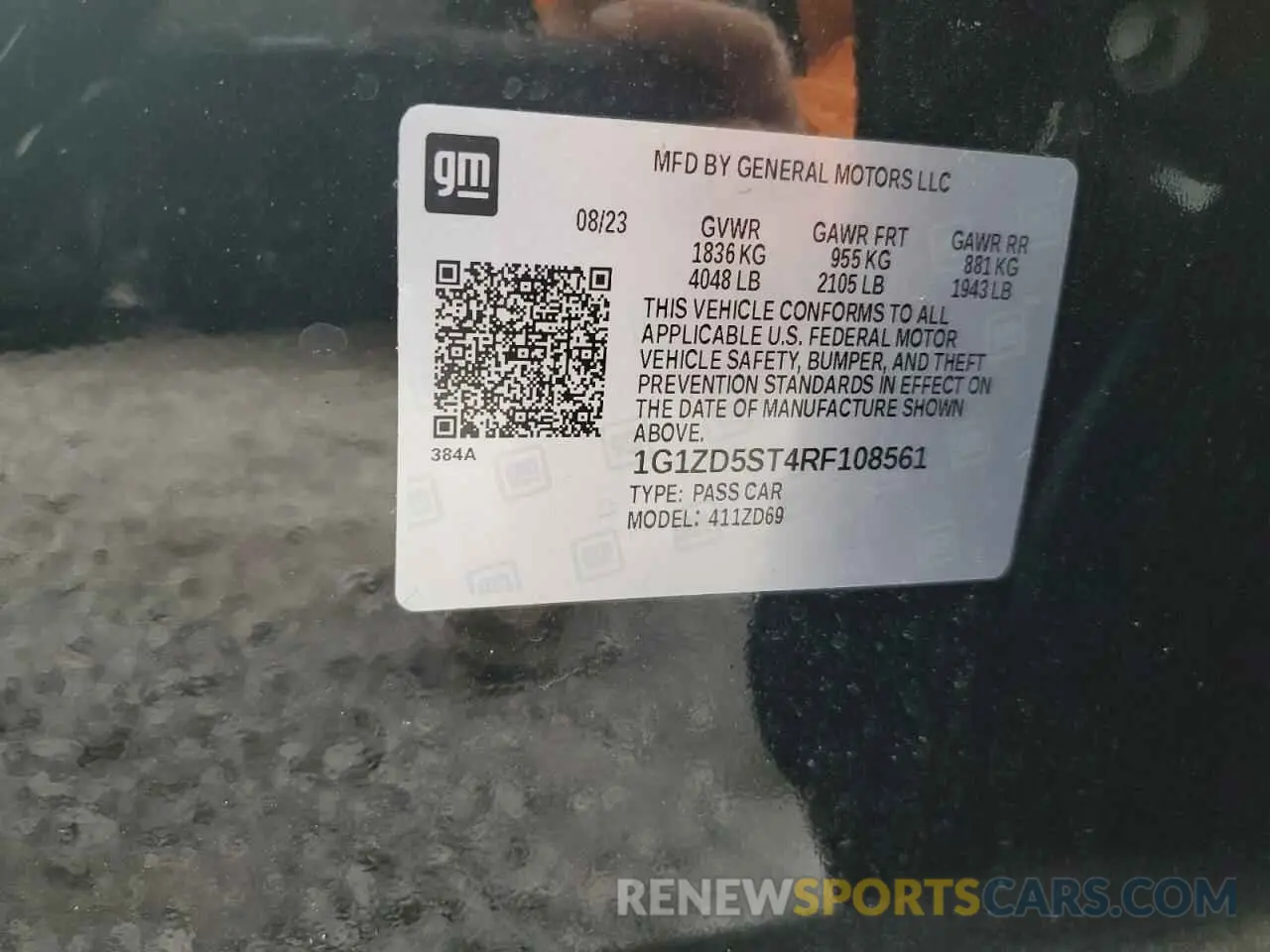 12 Photograph of a damaged car 1G1ZD5ST4RF108561 CHEVROLET MALIBU 2024