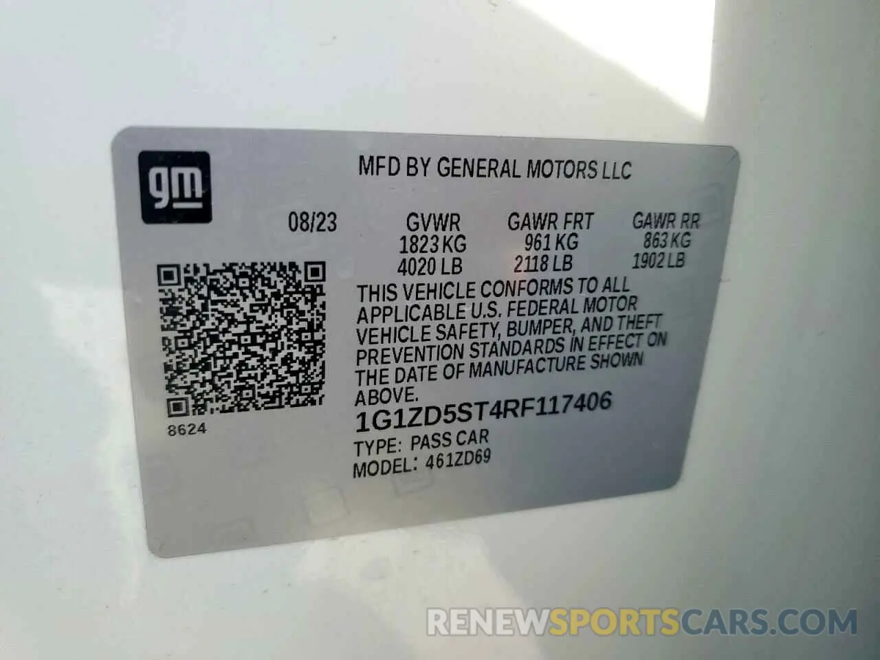 12 Photograph of a damaged car 1G1ZD5ST4RF117406 CHEVROLET MALIBU 2024